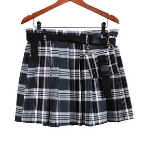 Ardene Pleated Plaid Skirt with Pouch